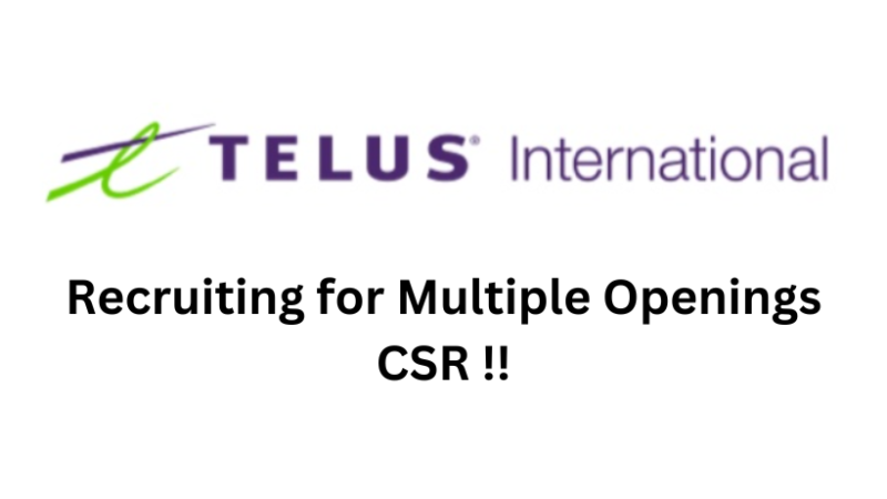 Join TELUS International’s: Hiring 20 Customer Service Representative